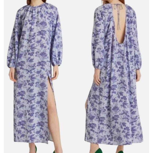Hill House The Simone Dress Lilac Tonal Floral (M) - Picture 1 of 5